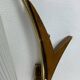 Pair of wall lights in brass, wood and opaline glass, 1950s/60s