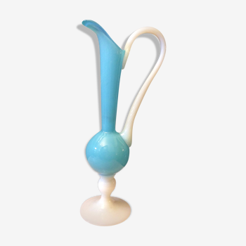 Blue hanse vase in glass paste and opaline
