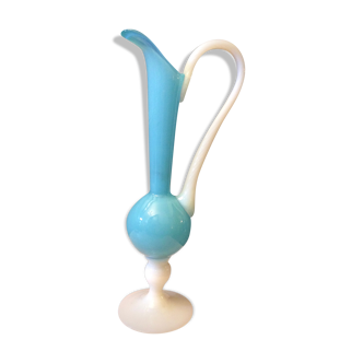 Blue hanse vase in glass paste and opaline