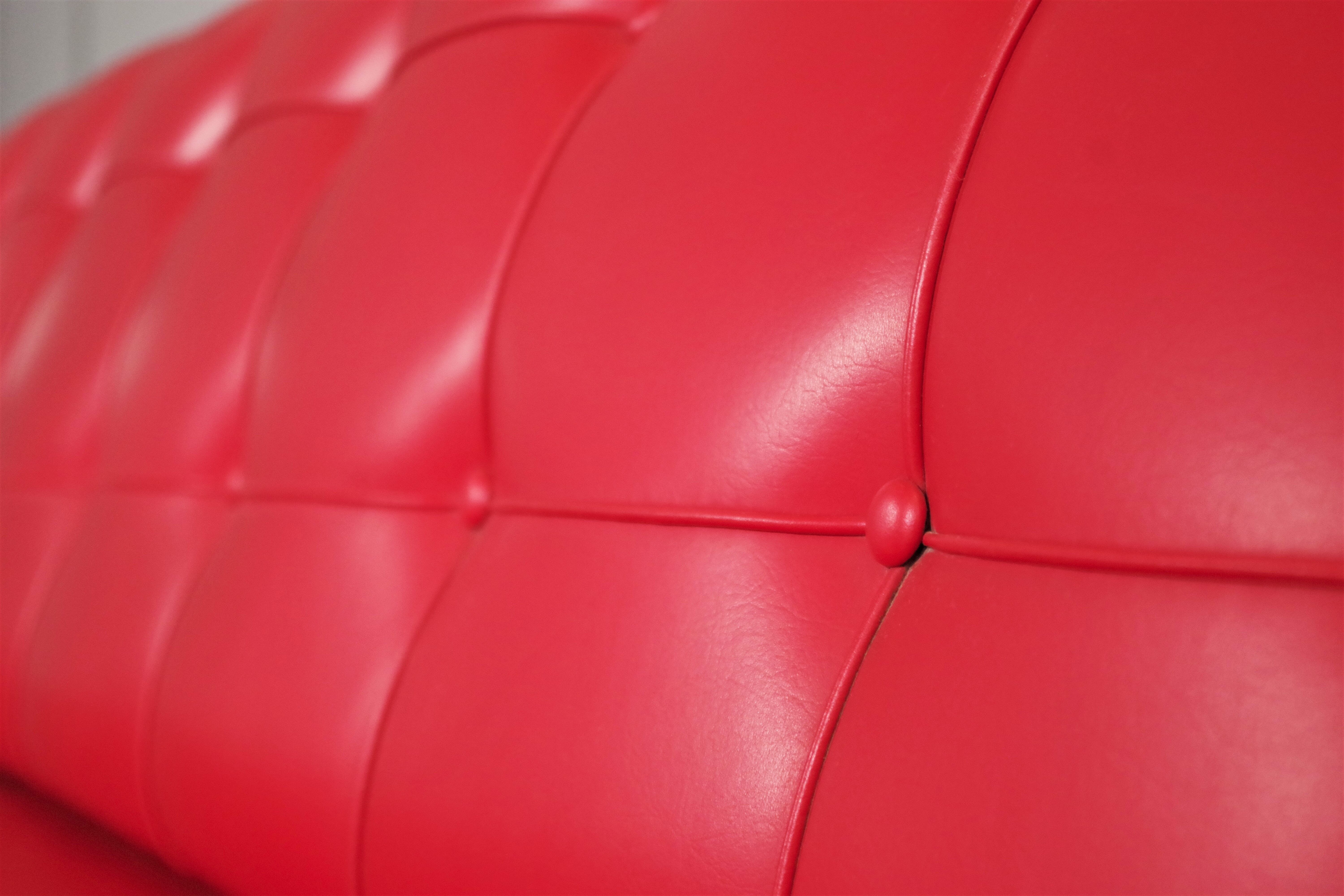 Red leatherette sofa, 1970s
