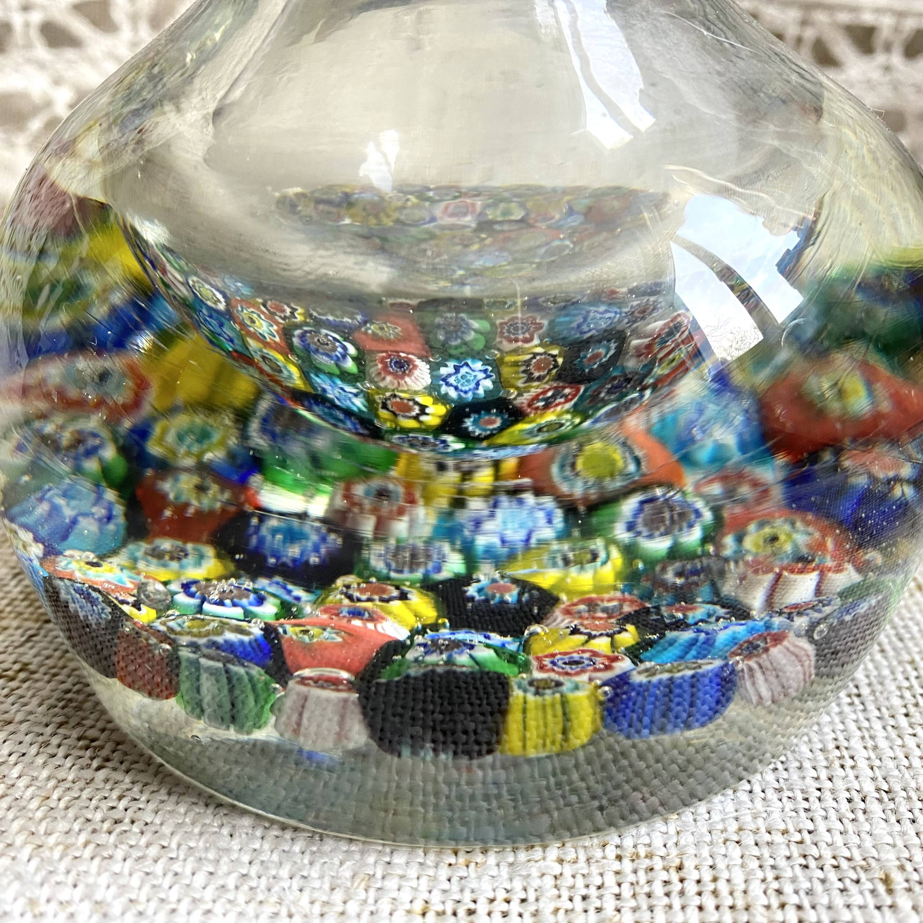 Murano millefiori blown glass carafe