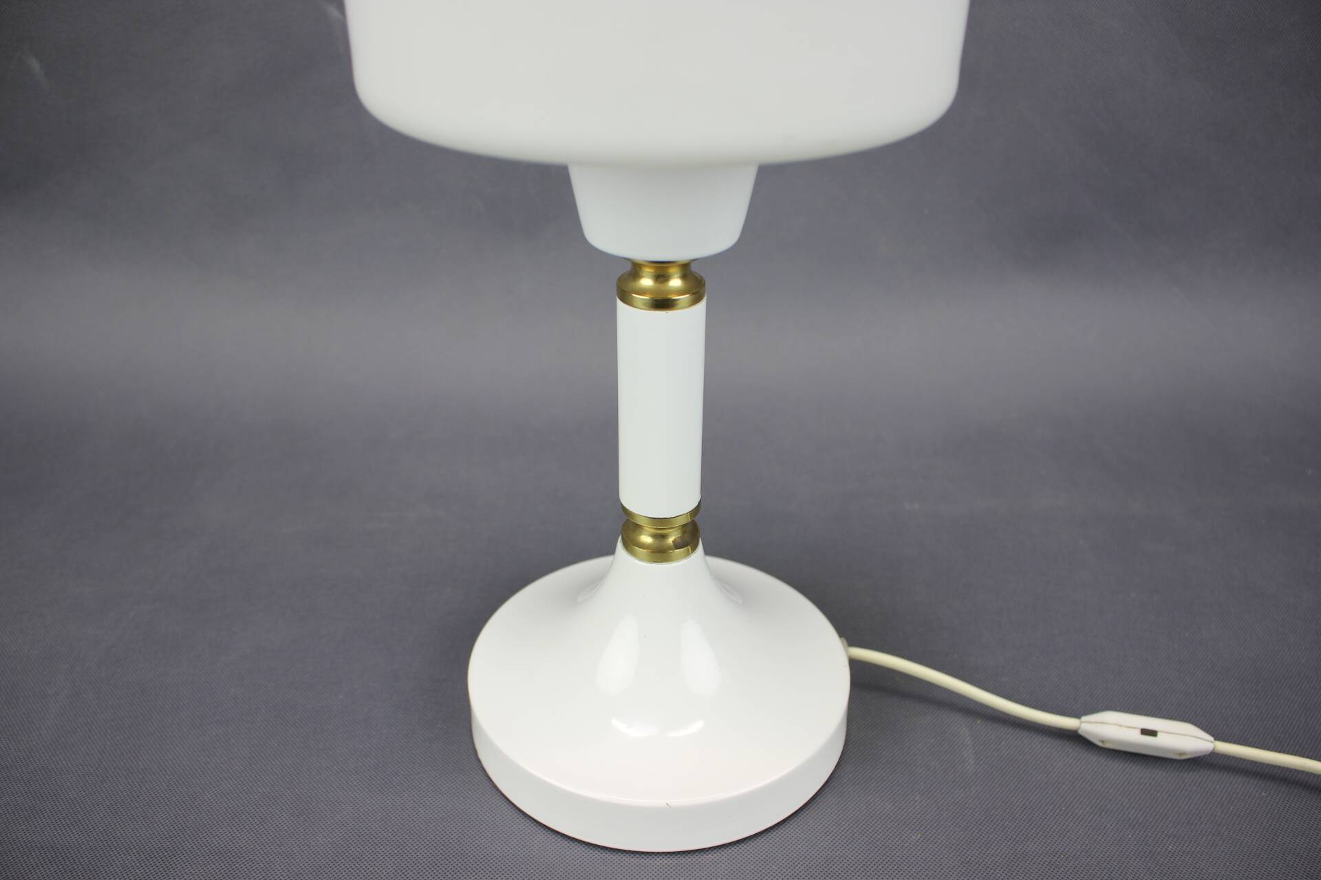 Opaline Glass and Brass Table Lamp Drukov Brno, Czechoslovakia, 1970s