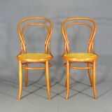 2 Chaise bistrot cannées N°14 de Joseph Hofmann "teinte merisier"