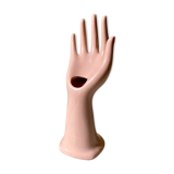 Vase baguier hand ceramic vintage pink 70s