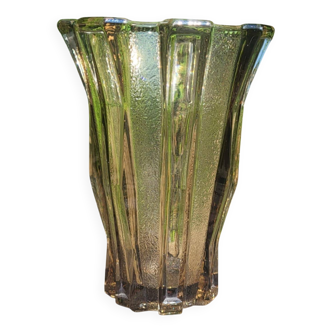 Smoked glass vase by Val Saint Lambert