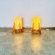 Rocket Desk Lamps In Wood & Glass Crystal By Pokrok Zilina, Poland 1970S