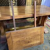 Oak monastery table with 2 extensions