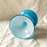 Small Space Age Design vase in blue molded glass