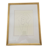 Lithographie d'Henri Matisse "Jeune fille arrangeant ses cheveux" 1934