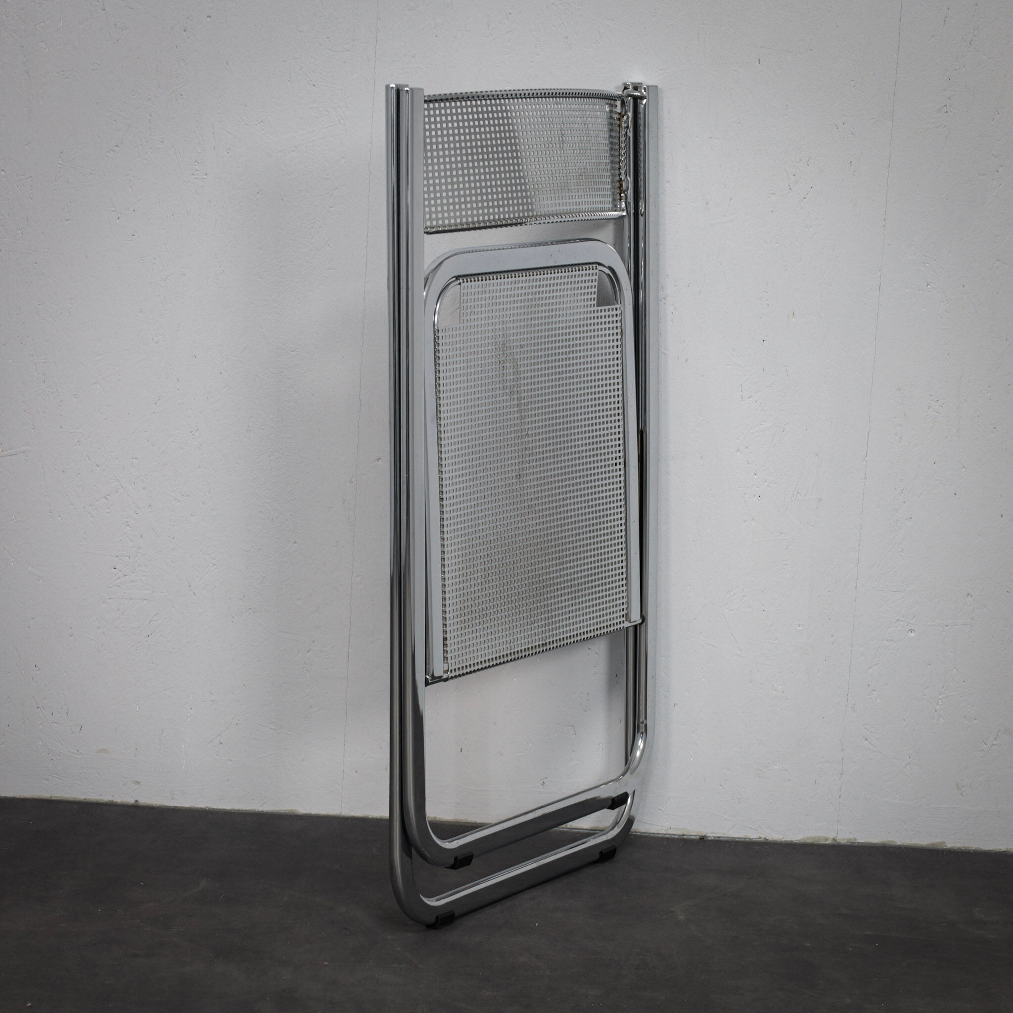 "Tamara" perforated metal folding chair by Arrben Italy (1980s)