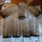 Large vintage smoked glass lemonade glasses