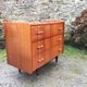 Vintage chest of drawers with 3 drawers in varnished teak