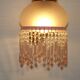 Pair of French Vintage Gold Wall Lights Pink Glass Beaded Fringe Shades