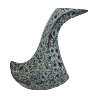 Zoomorphic duck or goose vase signed "Bruno Sarlat"