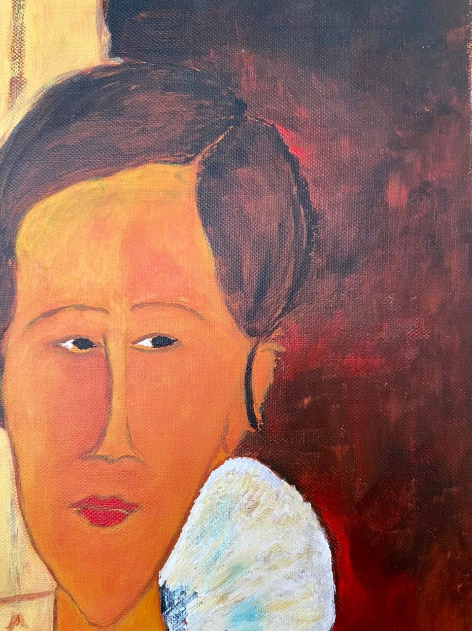 Huile sur toile portrait femme