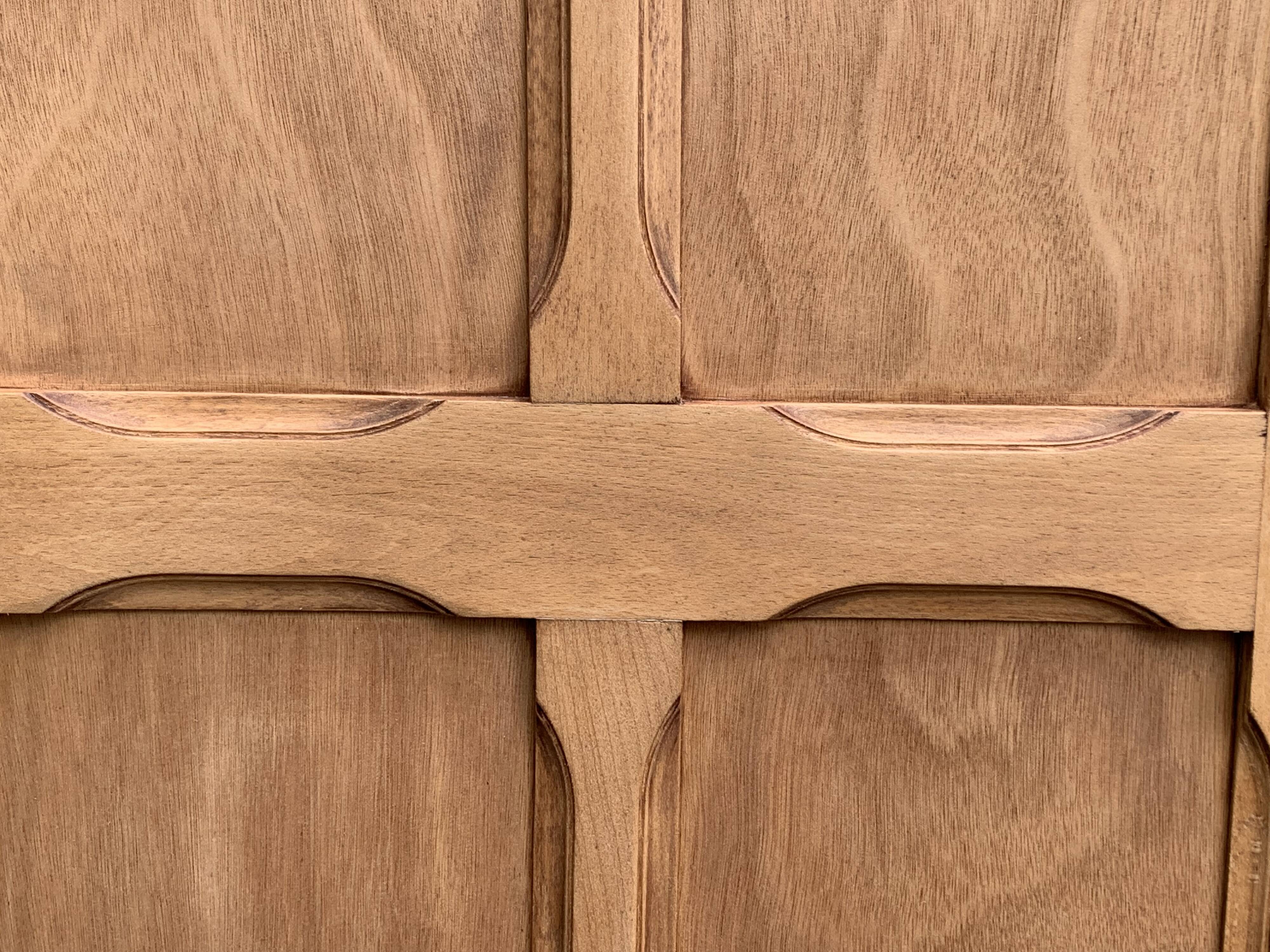 Parisian paneled cabinet in raw wood, 1940