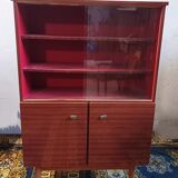 Vintage display cabinet in mahogany veneer