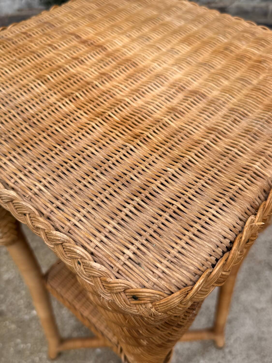 Vintage wicker plant stand