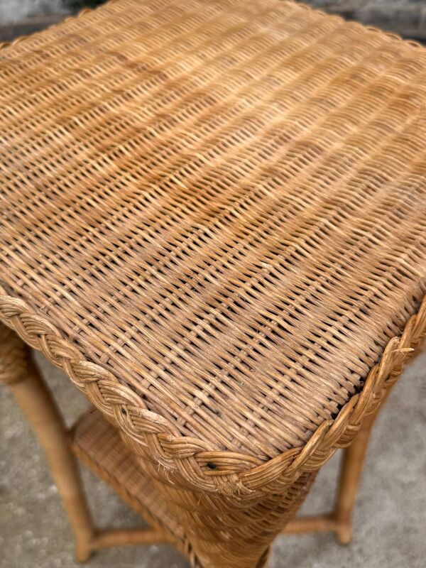 Sellette vintage porte plantes en osier
