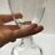 3 stunning art deco crystal wine glasses with twisted foot wide base