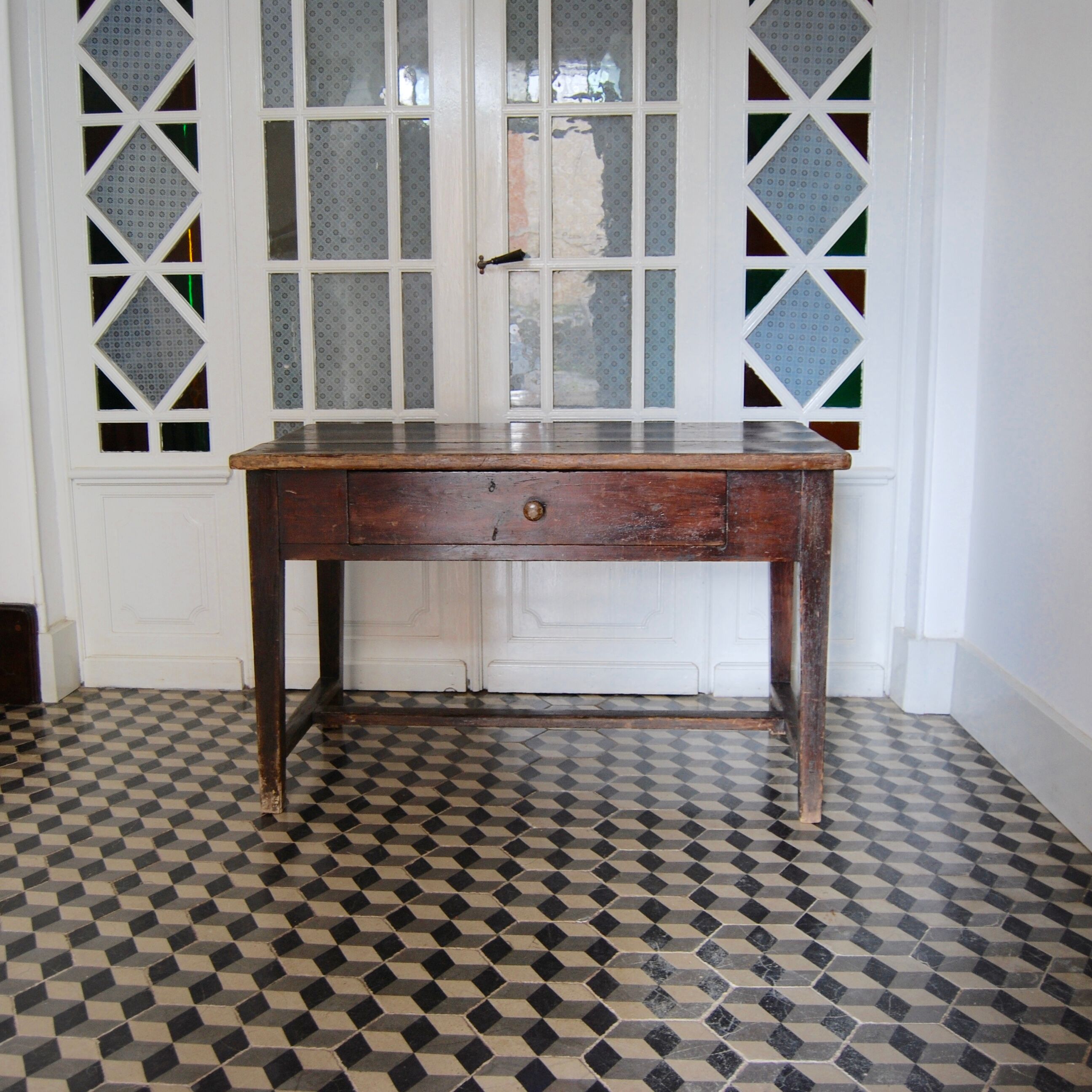 Farm table in dark wood