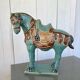 Vintage turquoise glazed ceramic horse