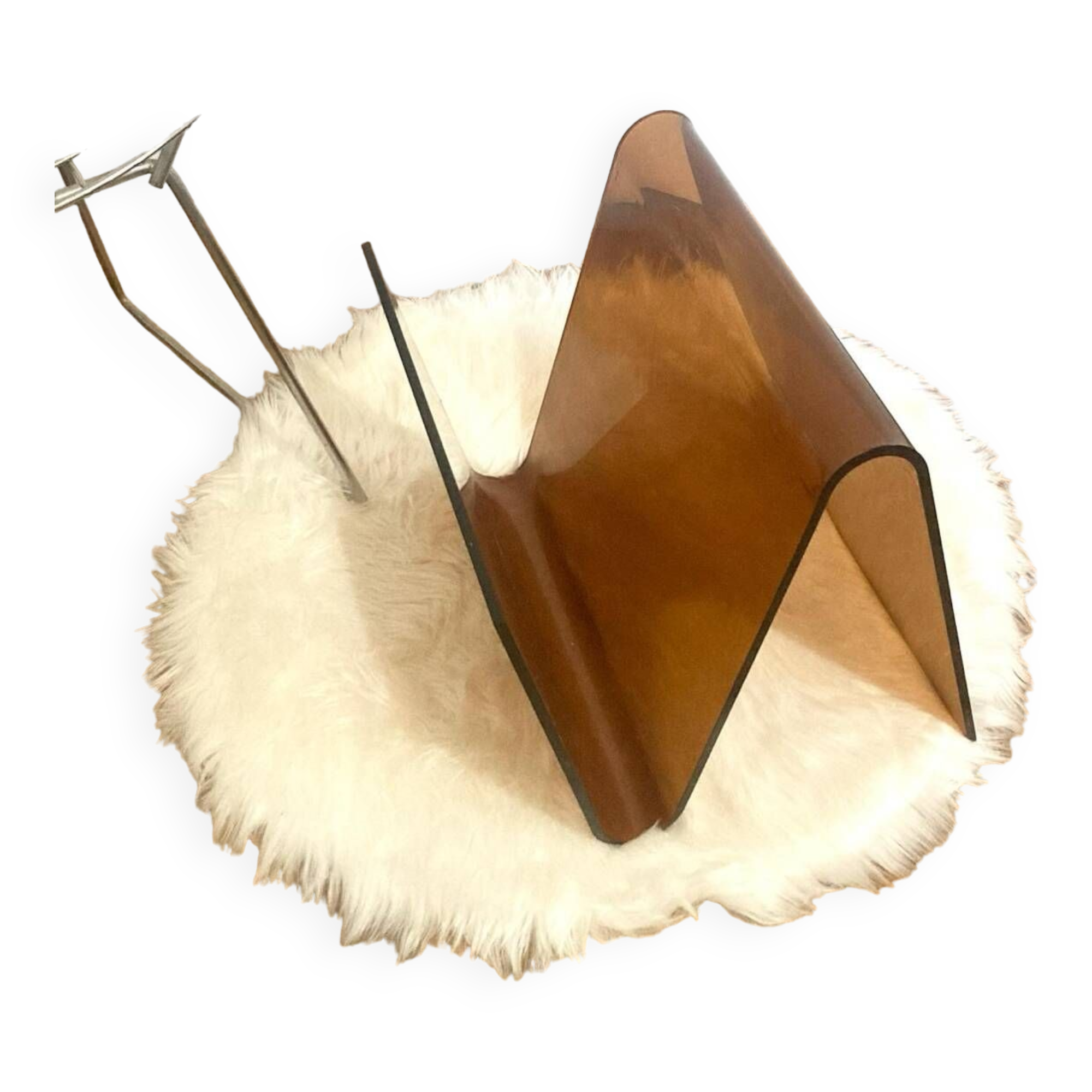 Smoked Plexiglas magazine holder Michel Dumas