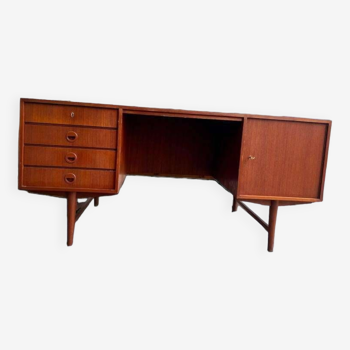 Bureau vintage en teck : double face