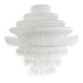 Suspension contemporaine italienne rare et sculpturale en blanc léger - Lustre