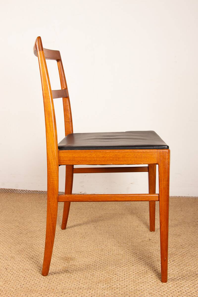 Set of 4 Danish teak and leather chairs, model 430, by Arne Vodder, 1960