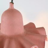 Two lamps/ pendant lamps in recycled cardboard, pink and green, seletti