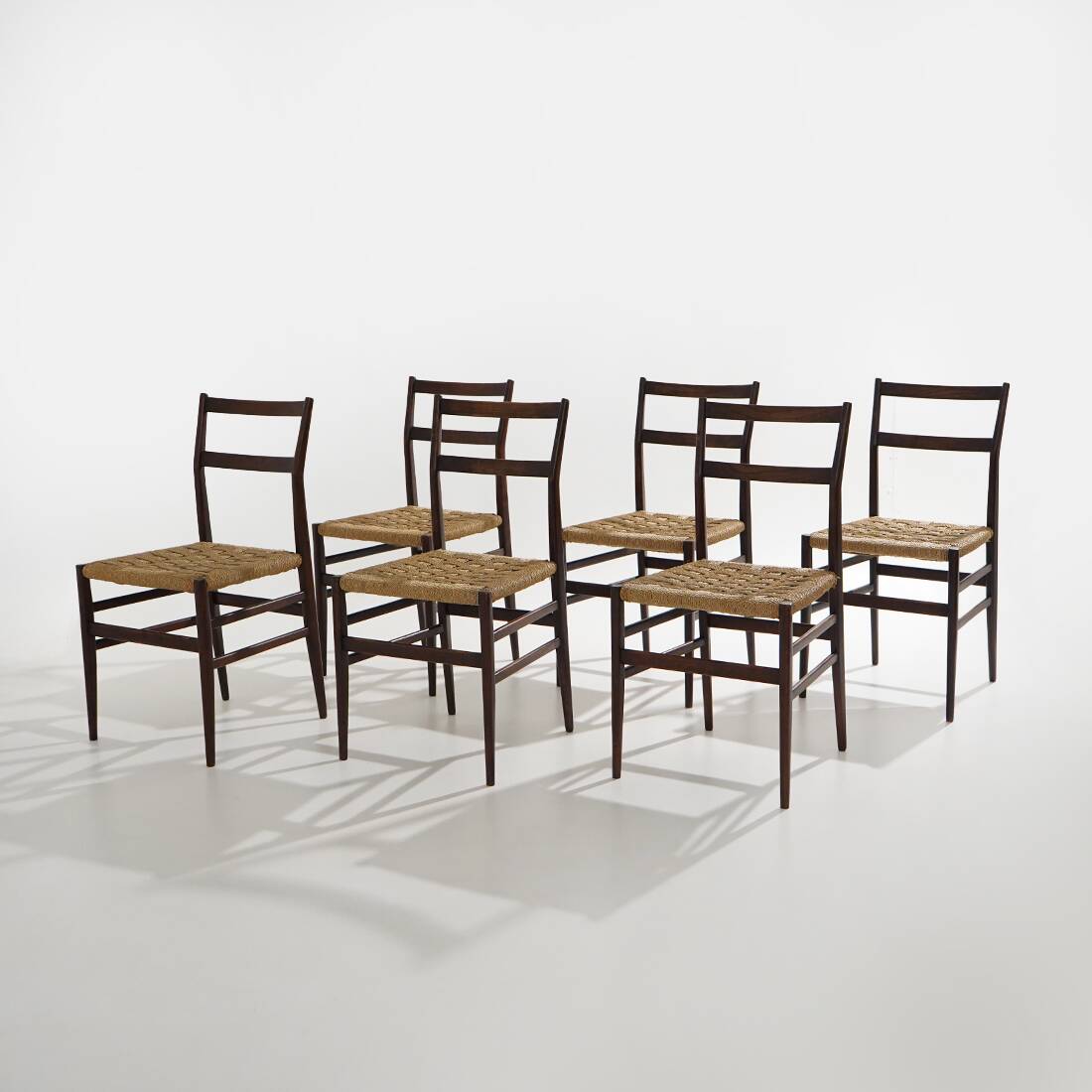 Six “Leggera” chairs by Gio Ponti for Cassina, 1950s