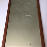Antique mirror with solid wood frame