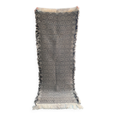 Tapis Zanafi Runner, Tapis marocain fait à la main, Coureur de laine berbère plat, Tapis géométrique