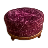 Velvet round ottoman