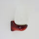 Vintage wall lamp in burgundy pvc and globe in white opaline. Year 70