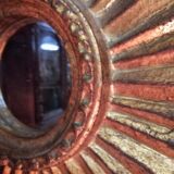 Sunny gilded wooden mirror 35x35cm