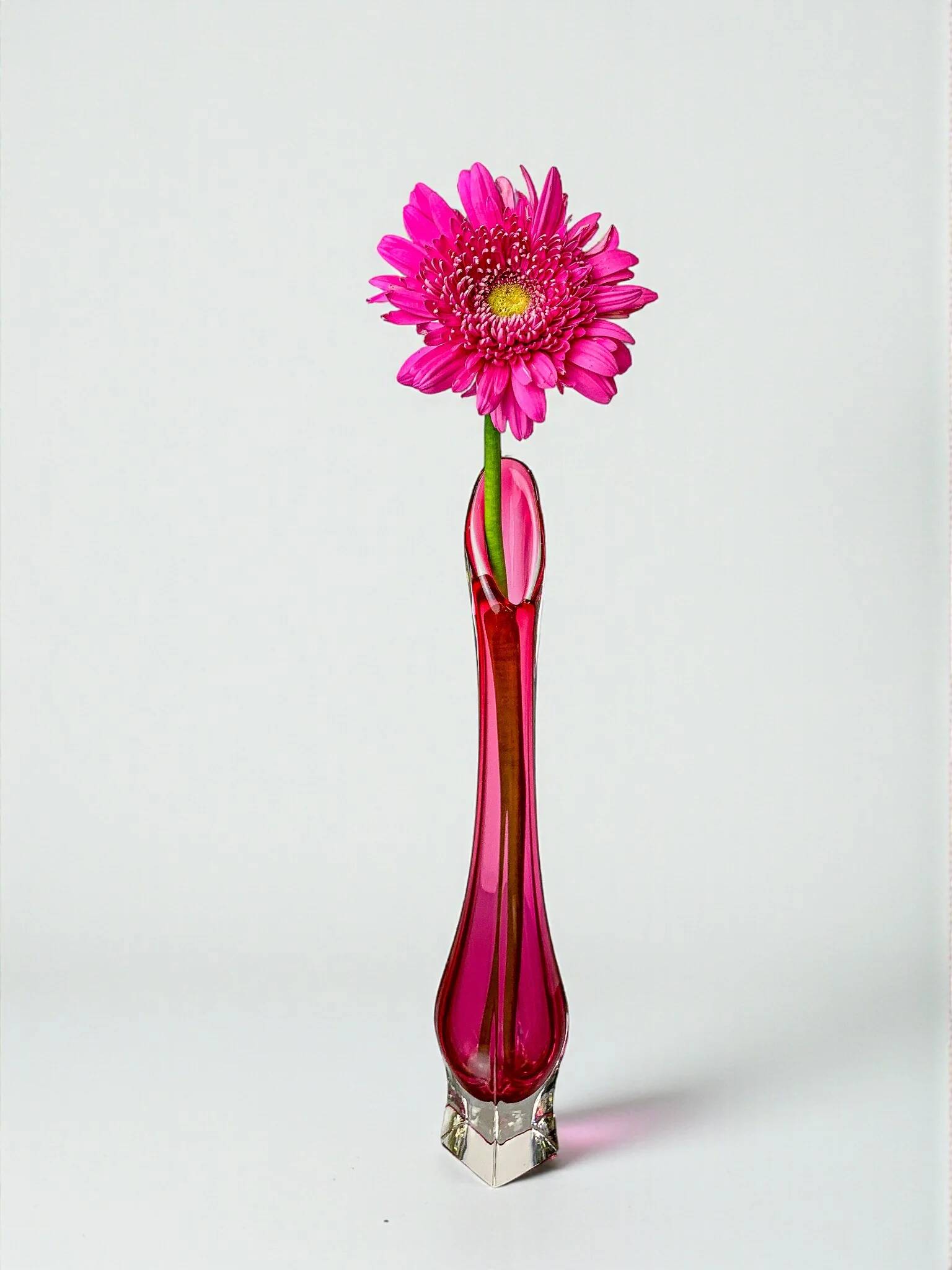Italian pink Sommerso soliflore vase by Seguso, Murano, 1970s