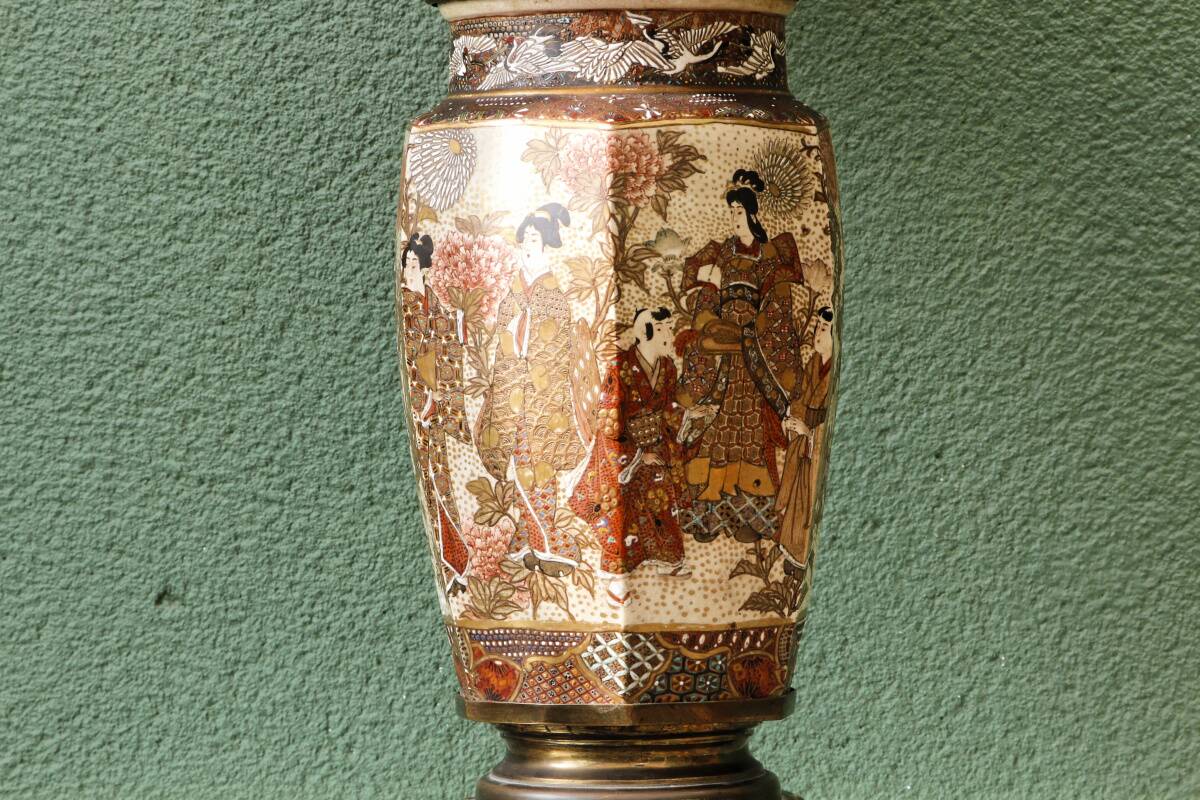 Satsuma ceramic lamp, 19th century