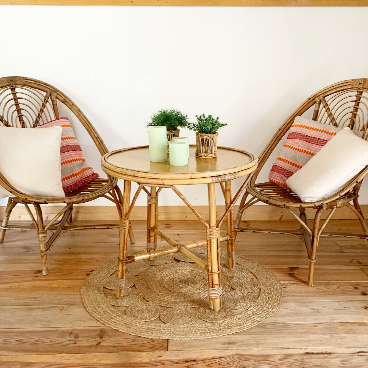 Vintage rattan coffee table