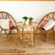 Table basse vintage en rotin