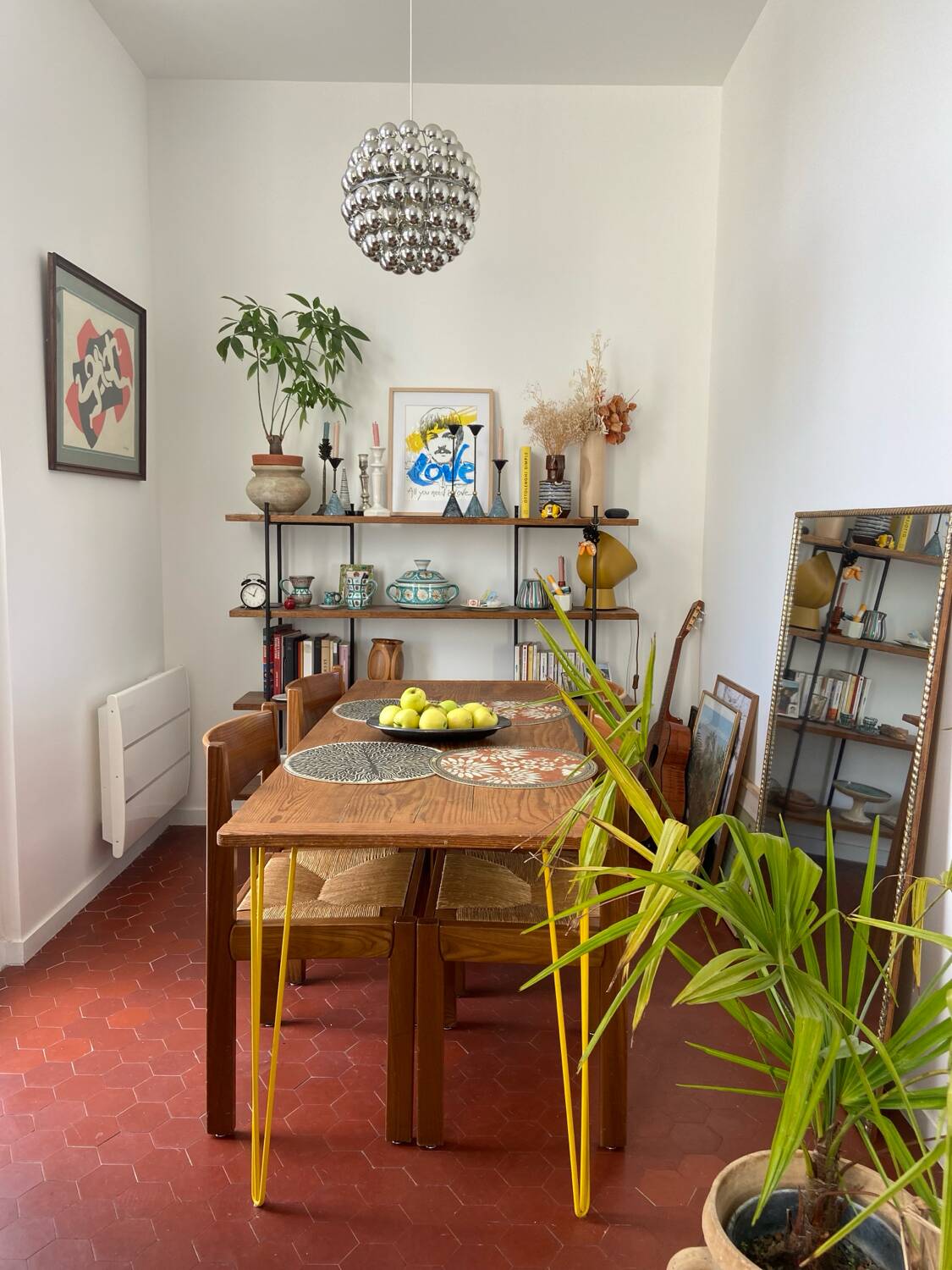 Space age chrome pendant light