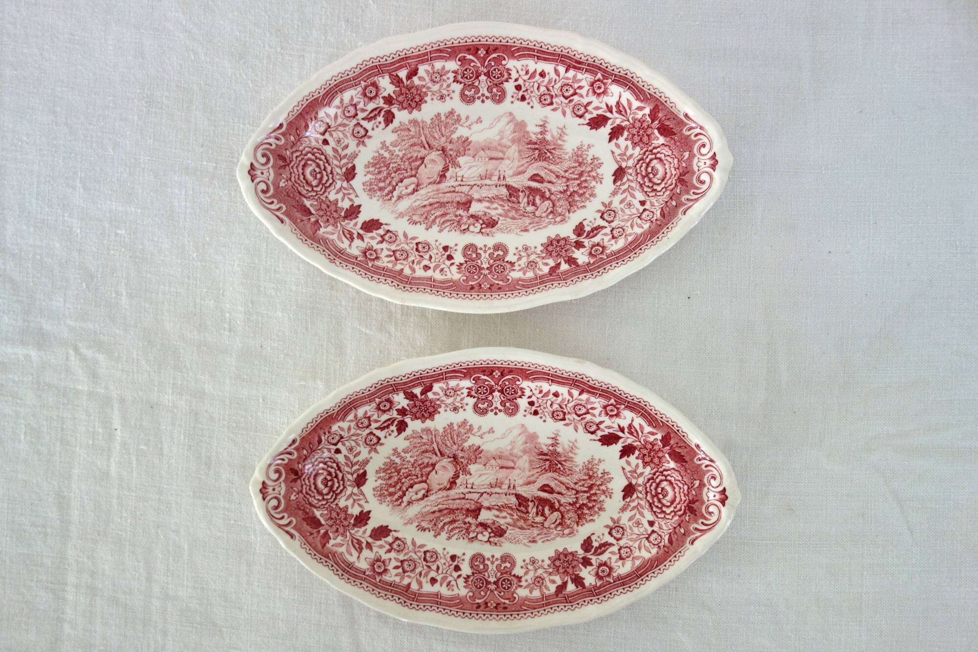3 plates Villeroy & Boch model Burgenland red