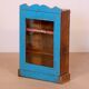 Old art deco wall display case in original blue teak burmese patina
