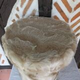 Pelfran beige furry pouf