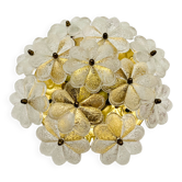 Applique murale en verre cristal floral par Ernst Palme