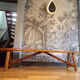 Brutalist elm farm bench
