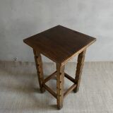 Wooden stool with carved legs, Folk Art