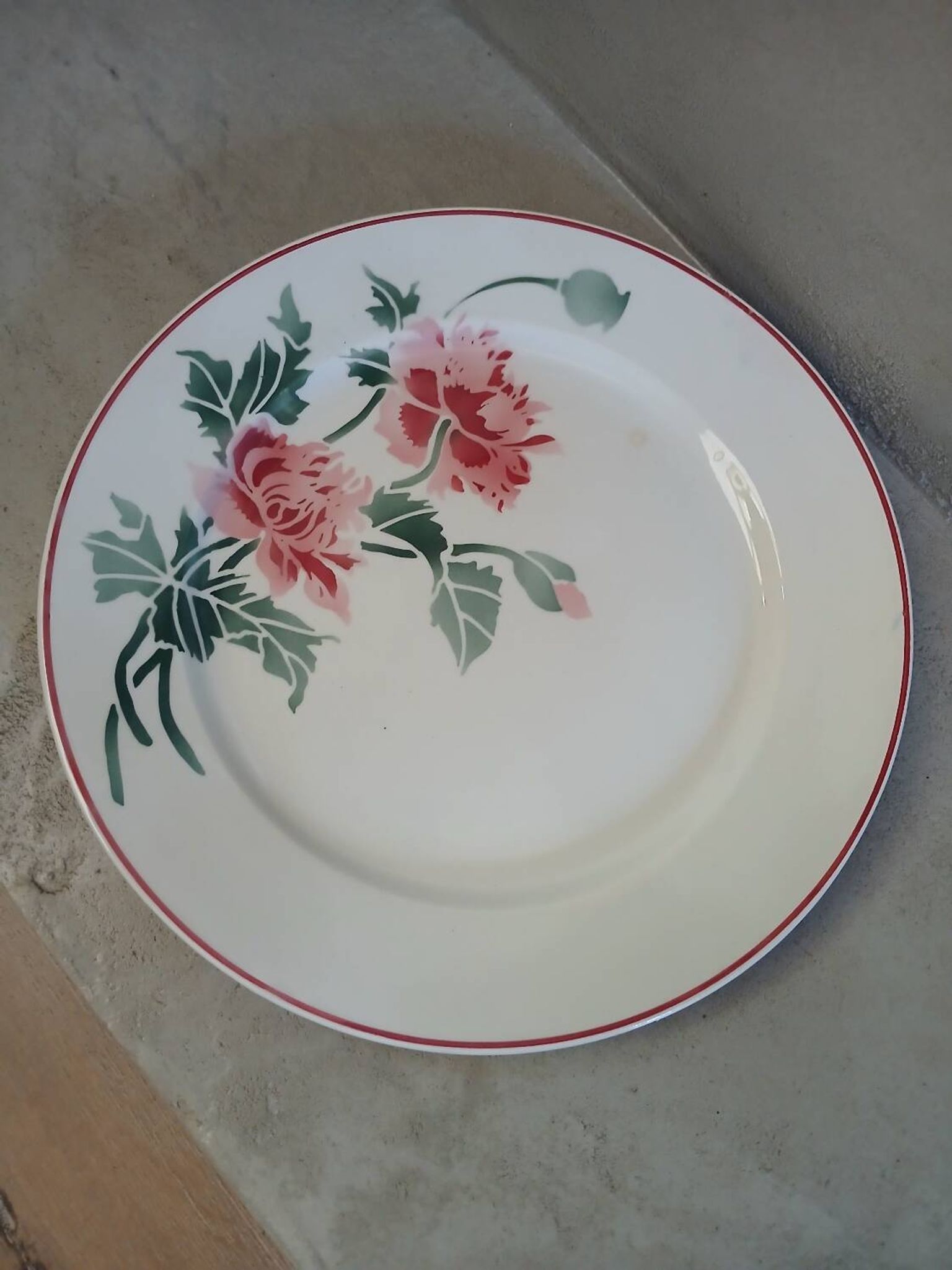 12 assiettes plates anciennes + soupière HBCM
