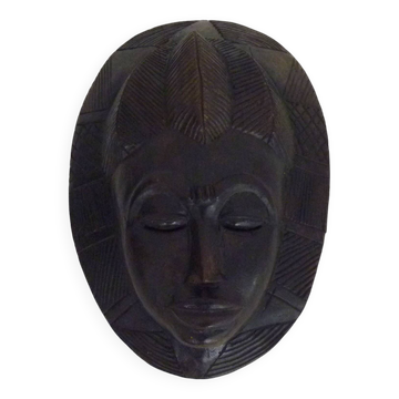 Masque de l'éthnie Baoulé de Côte d'Ivoire en bois. Masque africain